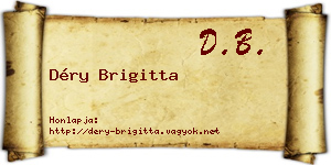 Déry Brigitta névjegykártya